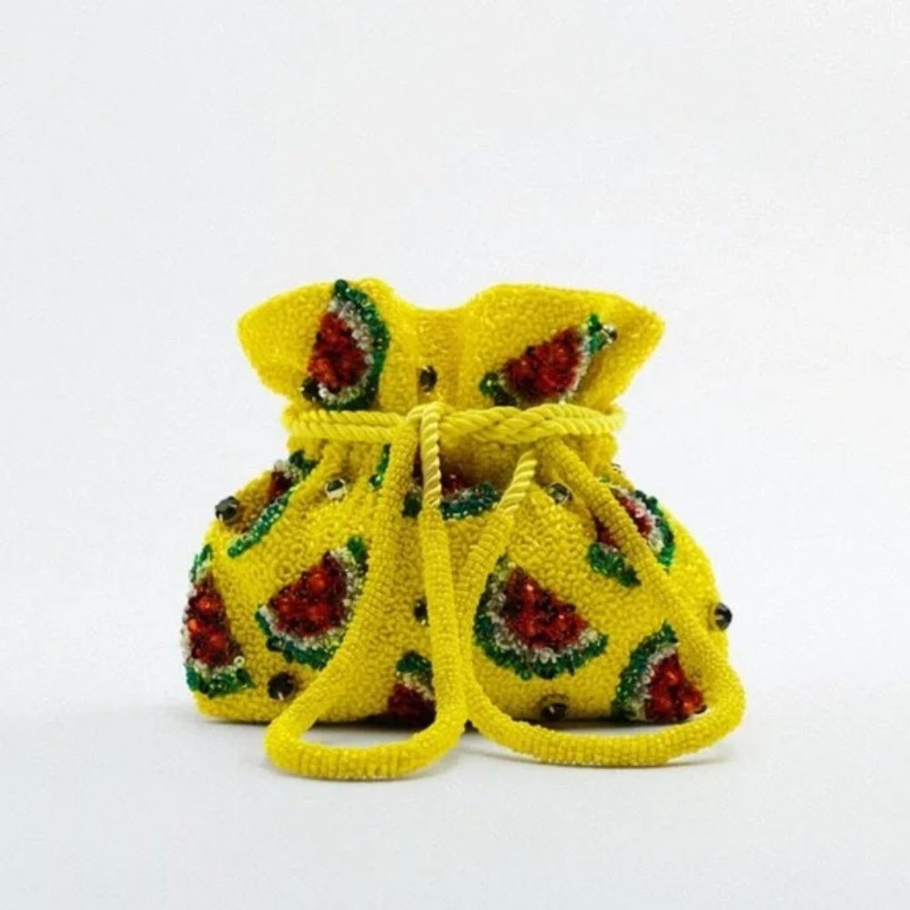 ZARA Beaded Bucket Bag